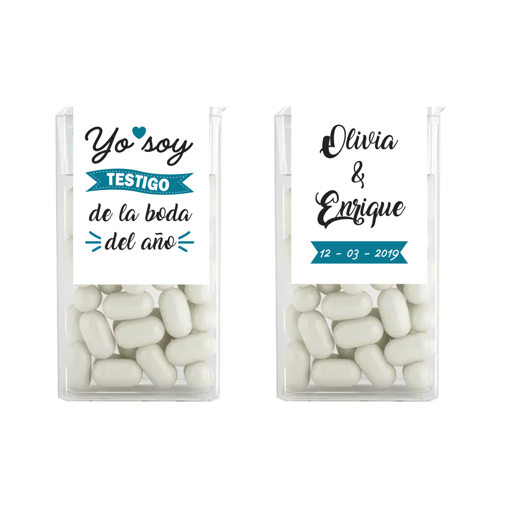 Tic Tac personalizado para bodas - diseño vino momentos