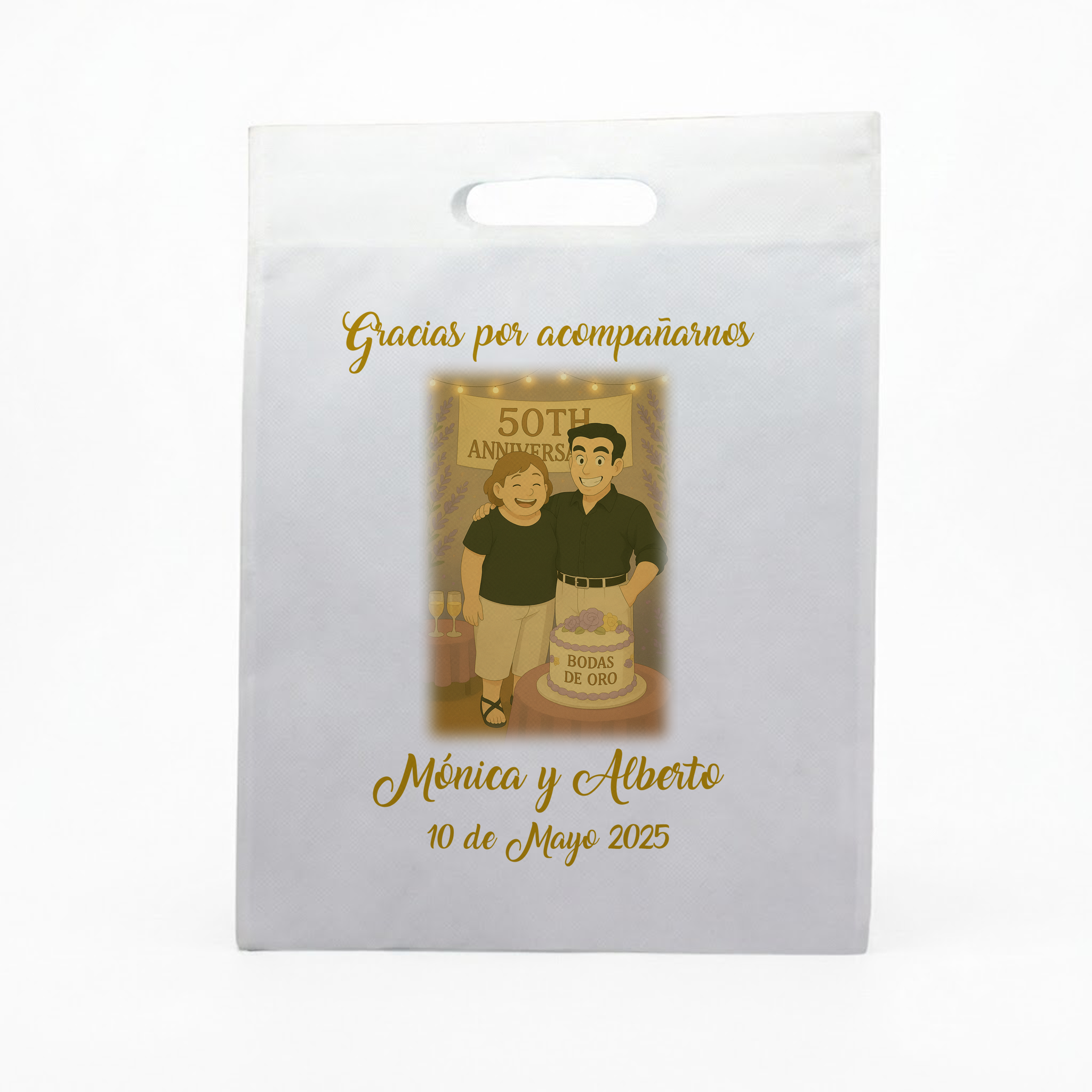 Bolsa Reutilizable Plana Personalizada 30x40 cm Asa Troquelada