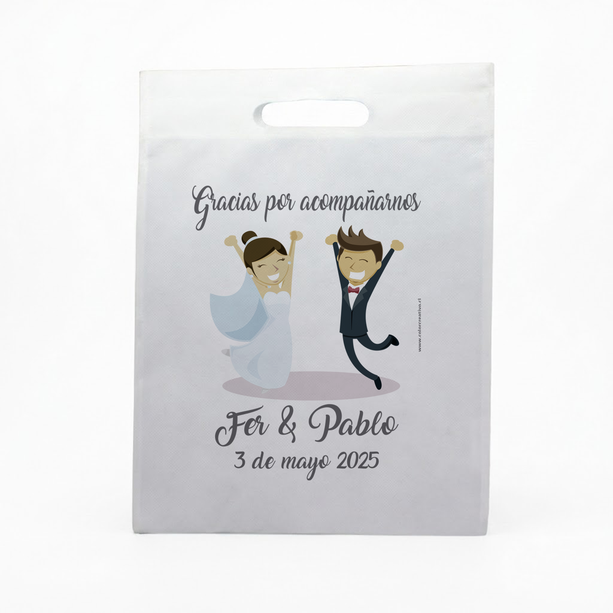 Bolsa Reutilizable Plana Personalizada 30x40 cm Asa Troquelada