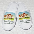 Pack de Pantuflas para Matrimonio con Faja de Papel Kraft