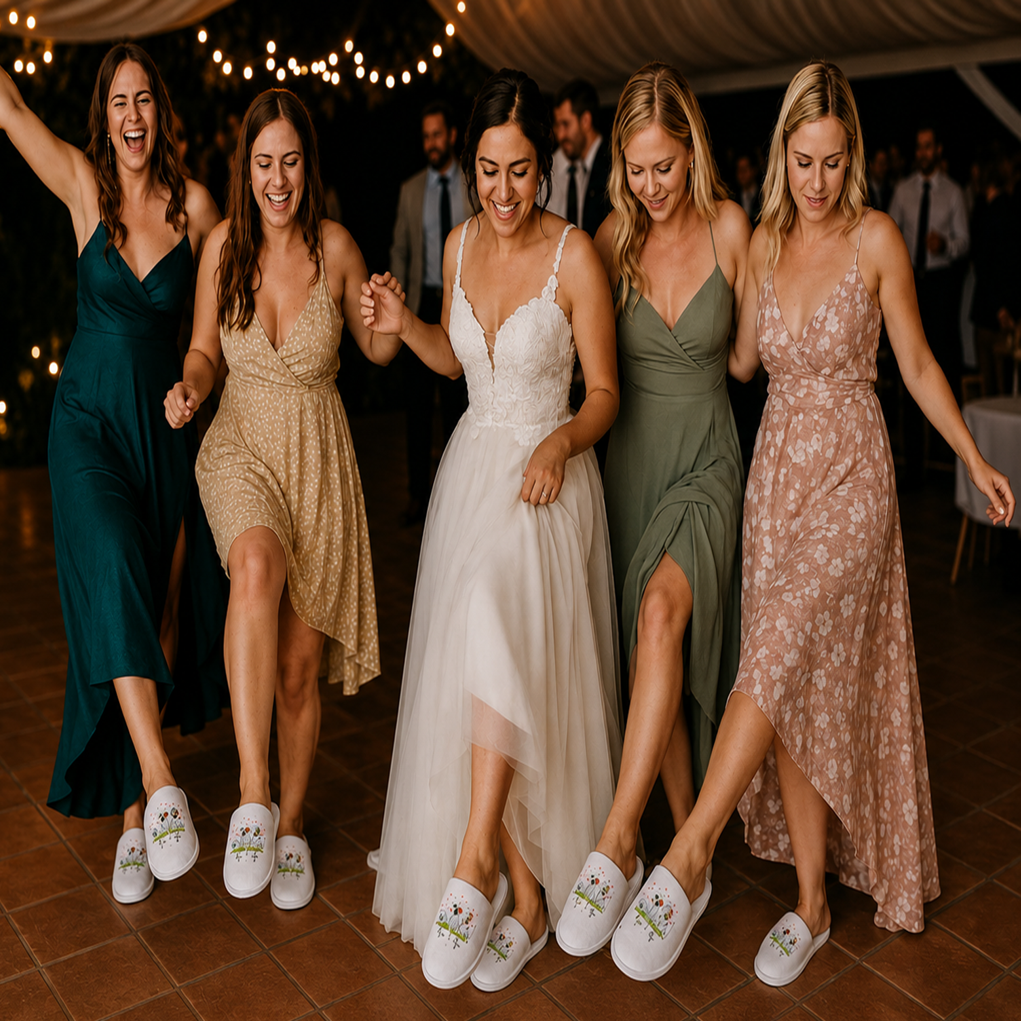 Pack de Pantuflas para Matrimonio con Faja de Papel Kraft